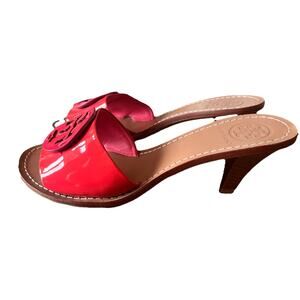 Tory Burch Kitten Heel Sandals with Iconic Logo and Slip-On Design size 6.5